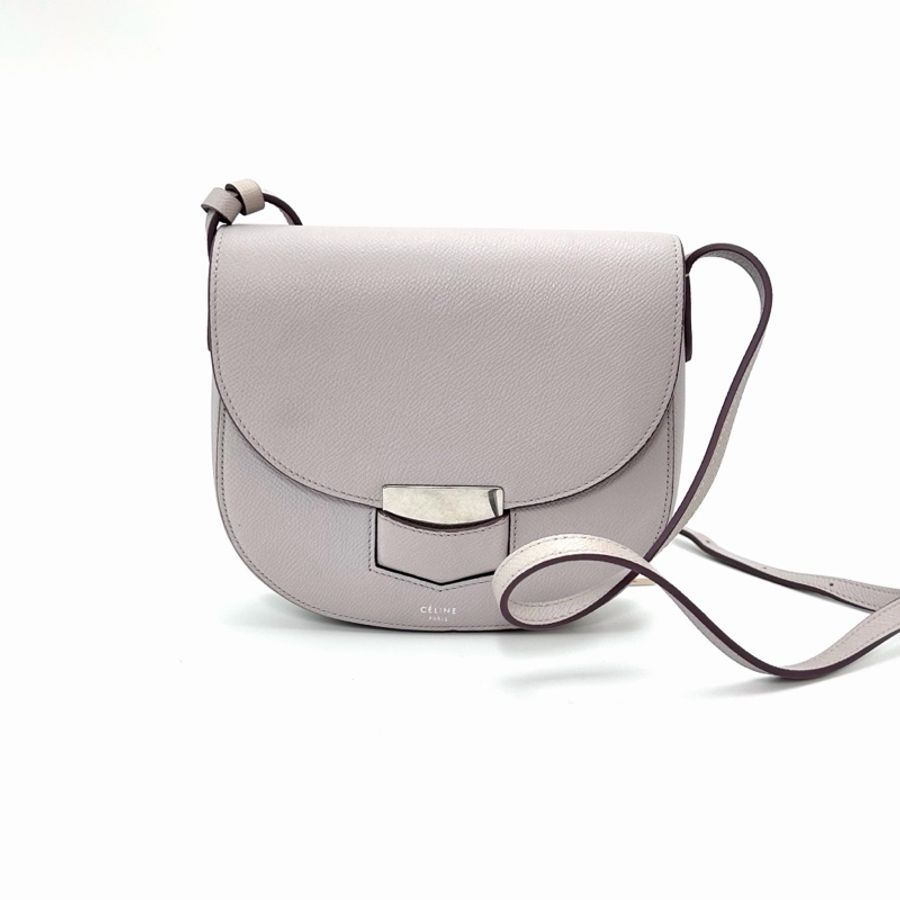 【威選精品】💜 CELINE 淡紫色銀扣馬鞍包-2