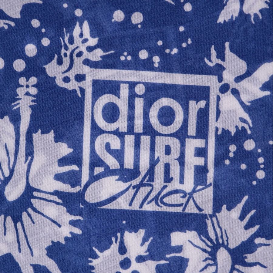 Dior surf冲浪系列满印花蓝色方巾丝巾-9