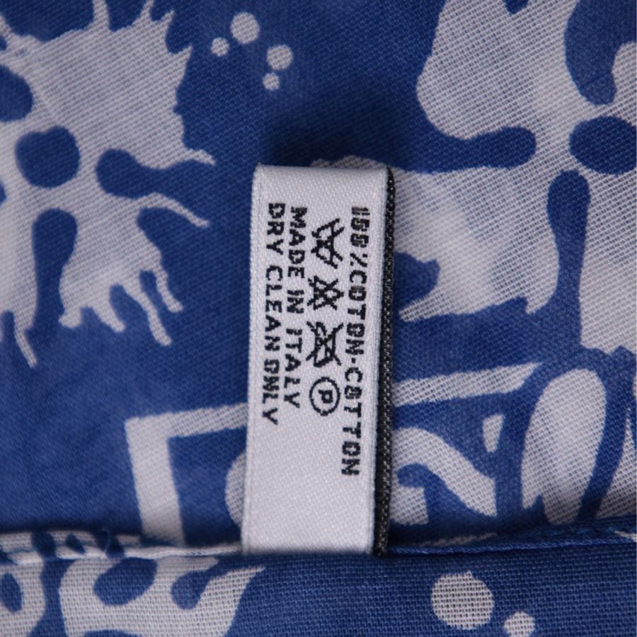 Dior surf冲浪系列满印花蓝色方巾丝巾-12