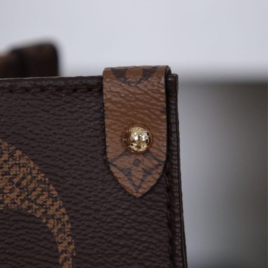 LV  Onthego大号棕色老花托特包手提包-14