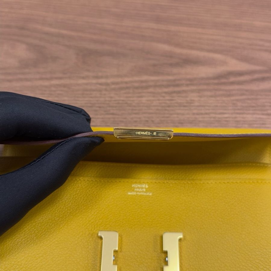 🌈Hermes💛Constance Wallet長銀包💛9D琥珀黄金扣🌟98新🌟Evercolor皮🌟有貼膜💛Constancewallet🌟constance🌟hermeswallet🌟愛馬仕🌟-2