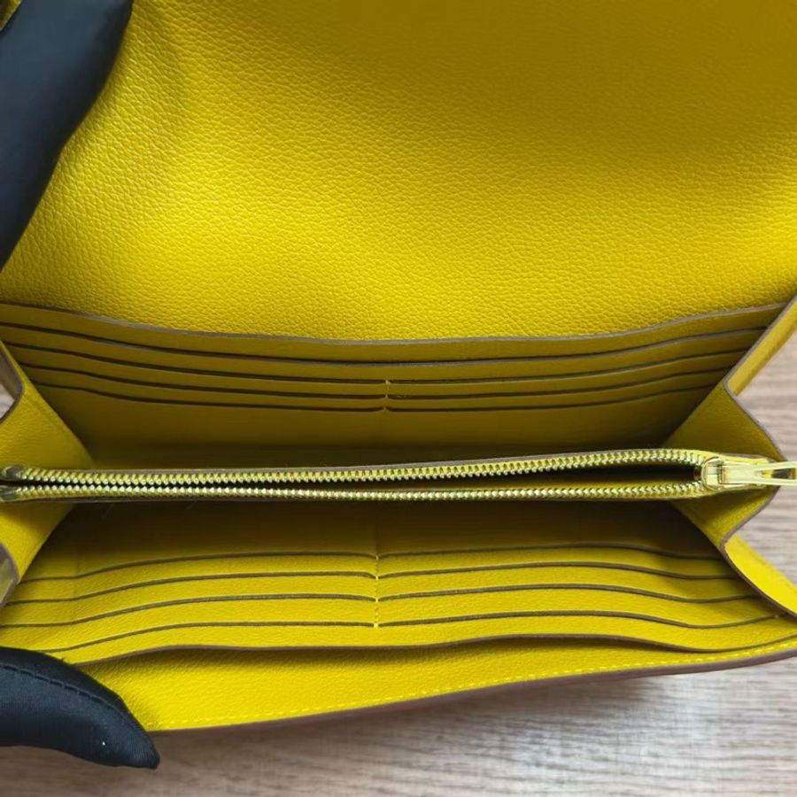 🌈Hermes💛Constance Wallet長銀包💛9D琥珀黄金扣🌟98新🌟Evercolor皮🌟有貼膜💛Constancewallet🌟constance🌟hermeswallet🌟愛馬仕🌟-4
