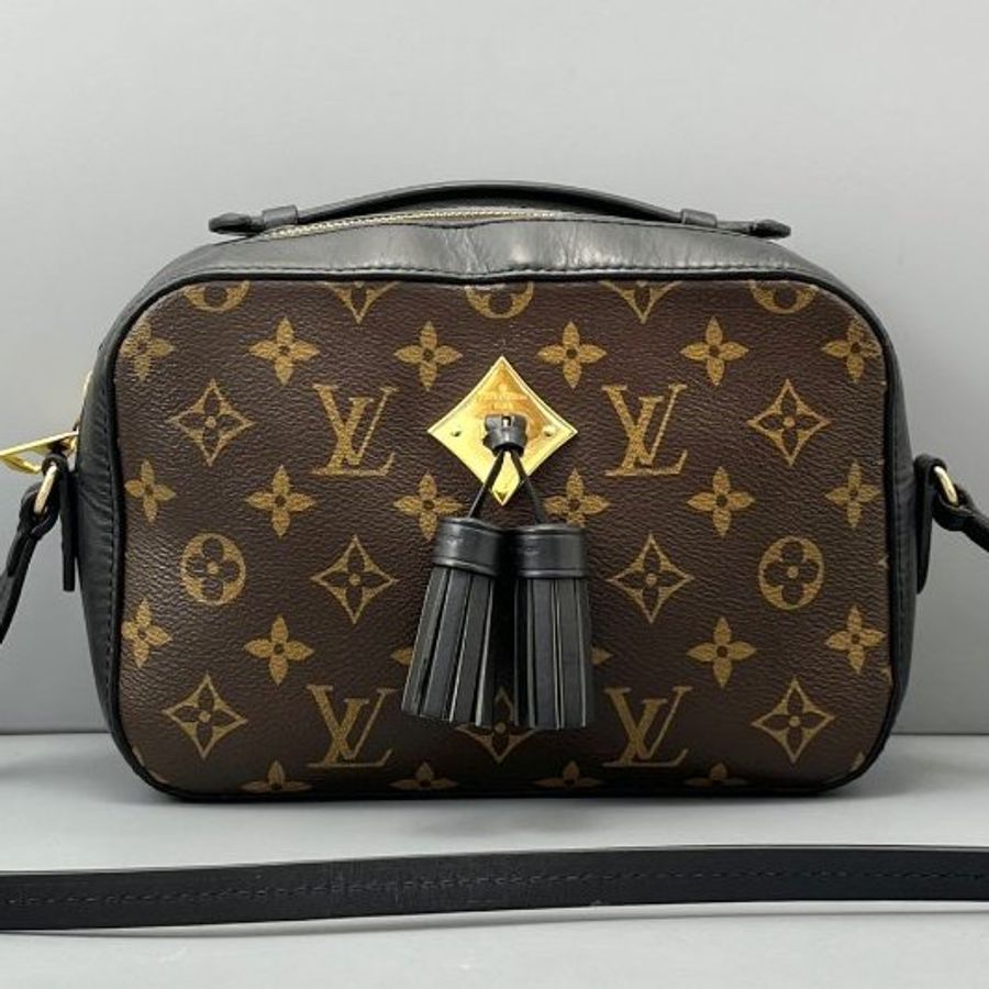 芯片款 路易威登/Louis Vuitton 流蘇相機包老花拼黑-5