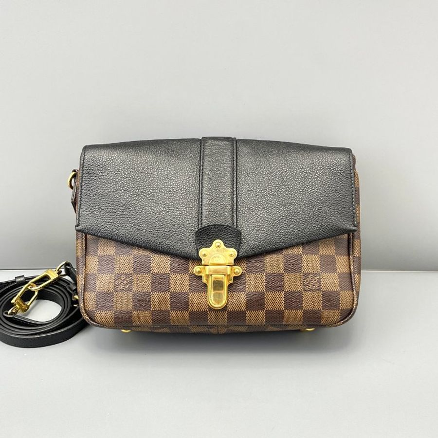 路易威登/Louis Vuitton Clapton棕棋盤拼黑 肩背包-5
