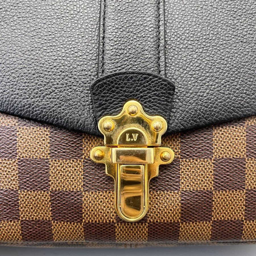 路易威登/Louis Vuitton Clapton棕棋盤拼黑 肩背包-9