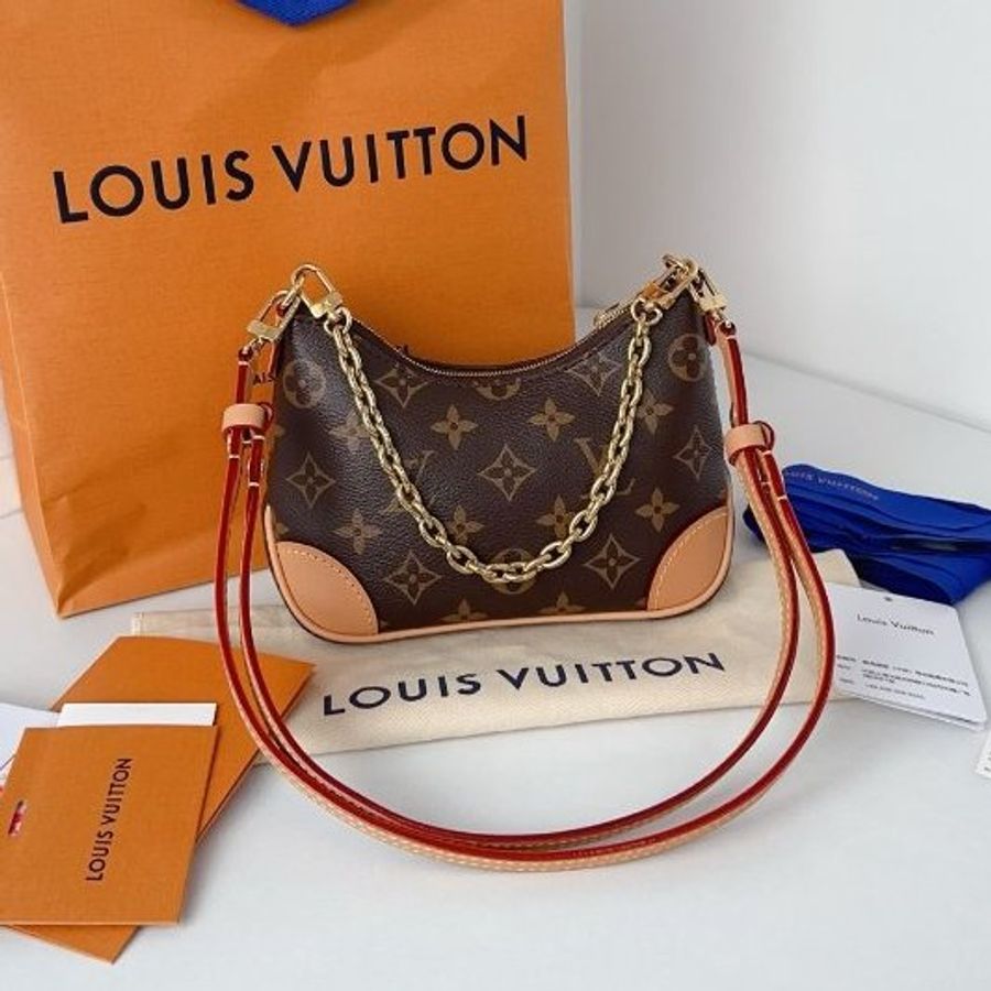 近新品 路易威登/Louis Vuitton Boulogne Nano老花黃牛角鏈條包 芯片款-5