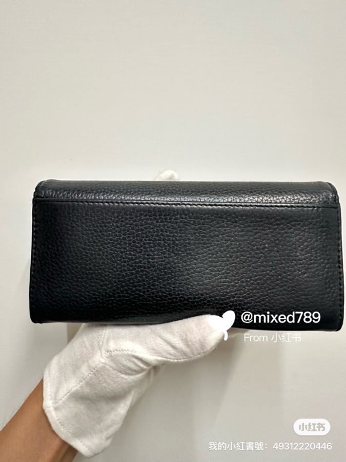 MICHAEL KORS 掀蓋式信封荔枝紋長夾MK荔枝紋皮革-1