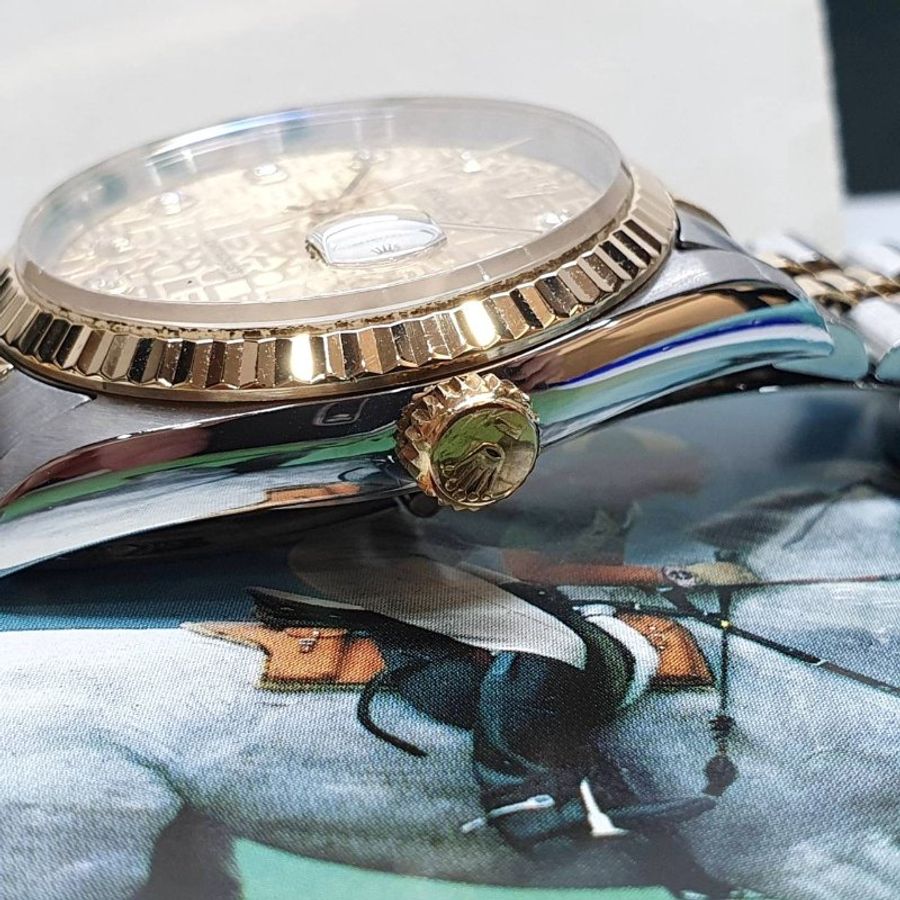 【大眾名錶】ROLEX 勞力士16233 Datejust 太陽圈 台灣保單 新包台 金色十鑽紀念面 大眾名錶B1430-6
