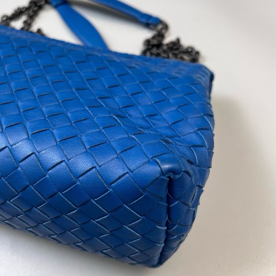 Bottega Veneta 葆蝶家奧林匹亞中號藍色 尺寸24*15*7。-10