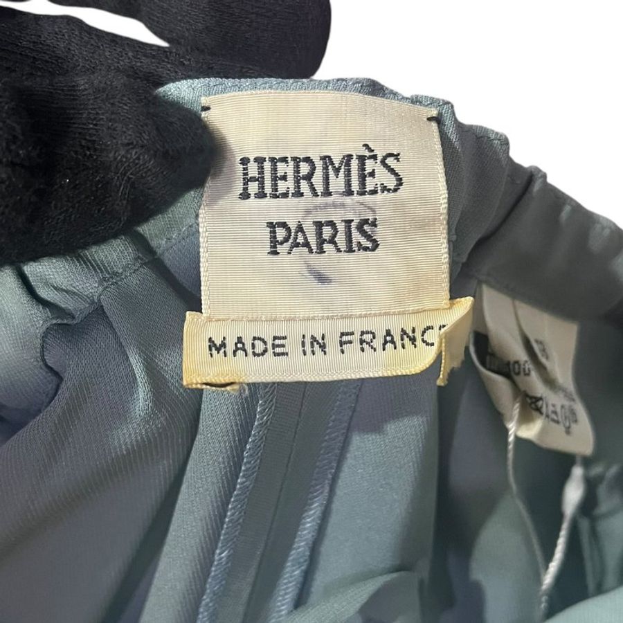 【美收精品】HERMES 經典純絲質抽繩鬆緊帶束口休閒縮口褲 5-490-2