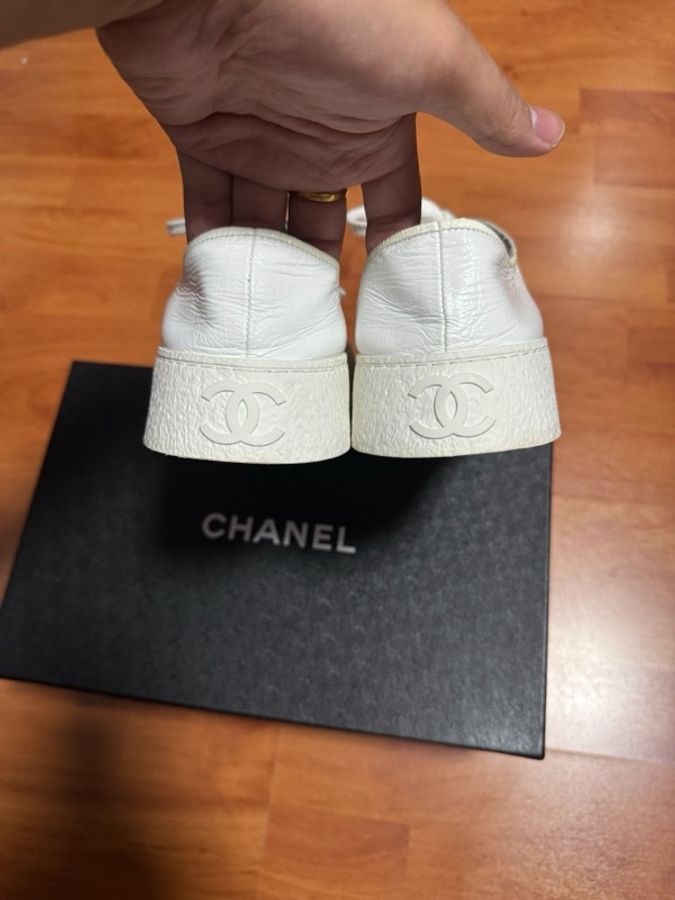 Chanel厚底松糕鞋香奈兒徽標24S大頭鞋 低幫板鞋 38碼-7