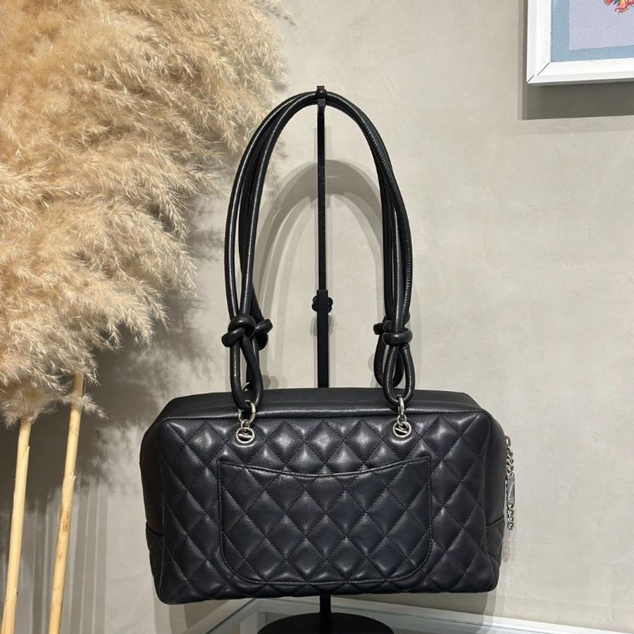 CHANEL 康朋保齡球包 - 黑8開-4