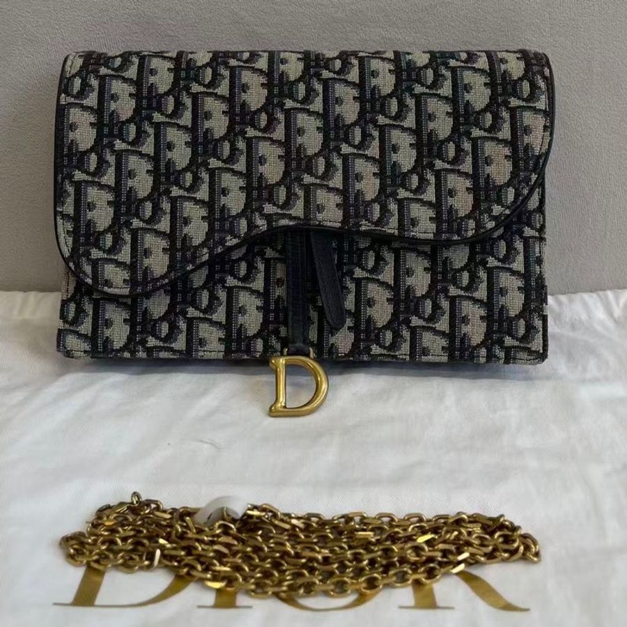 Dior 迪奧老花woc 大號 鏈條包 容量大 內里有拉鍊設計多位卡槽-0