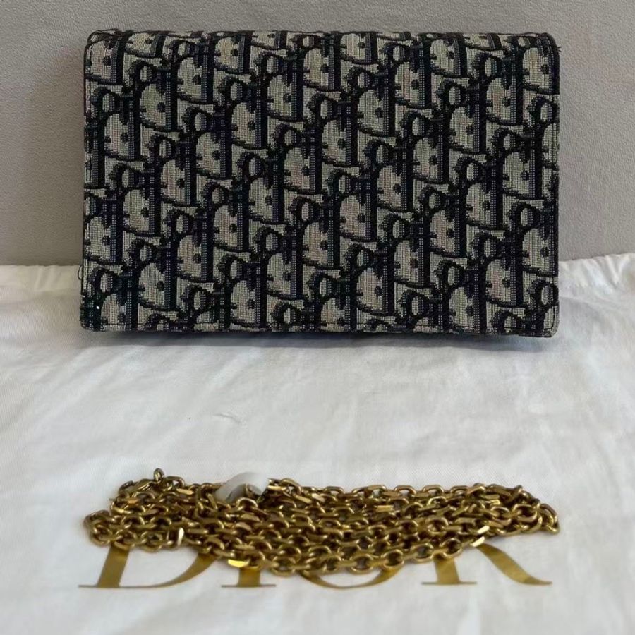 Dior 迪奧老花woc 大號 鏈條包 容量大 內里有拉鍊設計多位卡槽-1