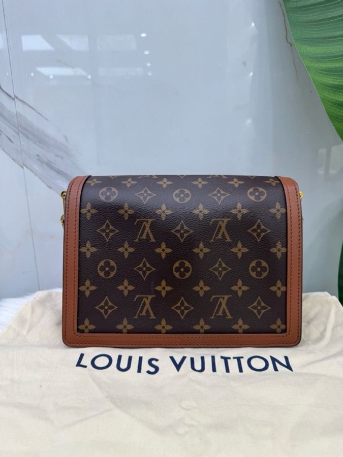 路易威登/Louis Vuitton 老花芯片拼焦糖色達芙妮中號單肩斜挎包  尺寸24.5x11x18-1