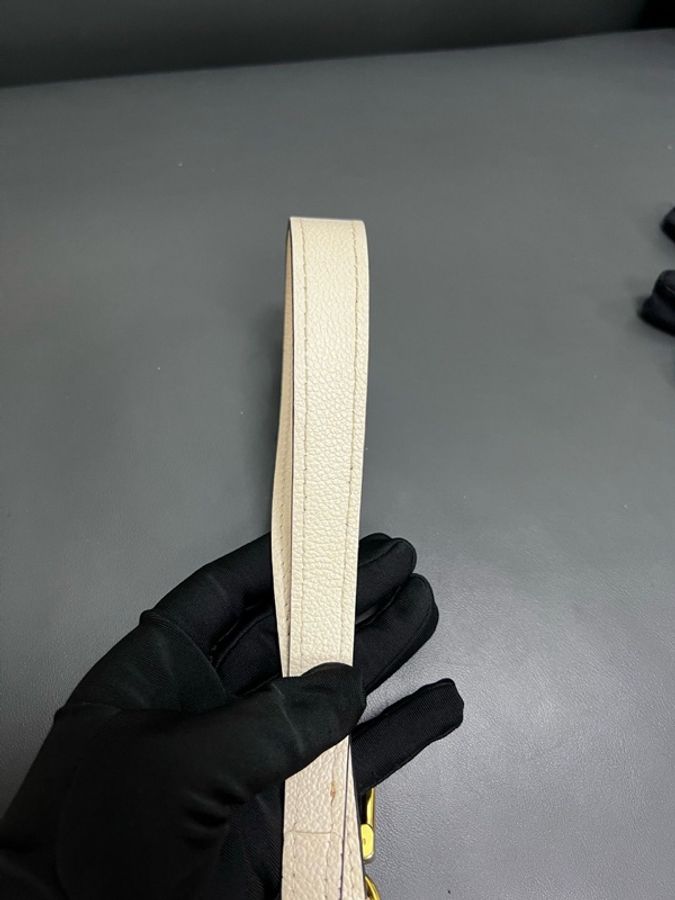 LV Diane  奶白色全皮腋下法棍包-27