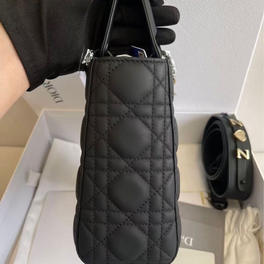 閒置❤️大全套 Dior/迪奧 四格戴妃磨砂皮全黑 so black 23 年里標-4