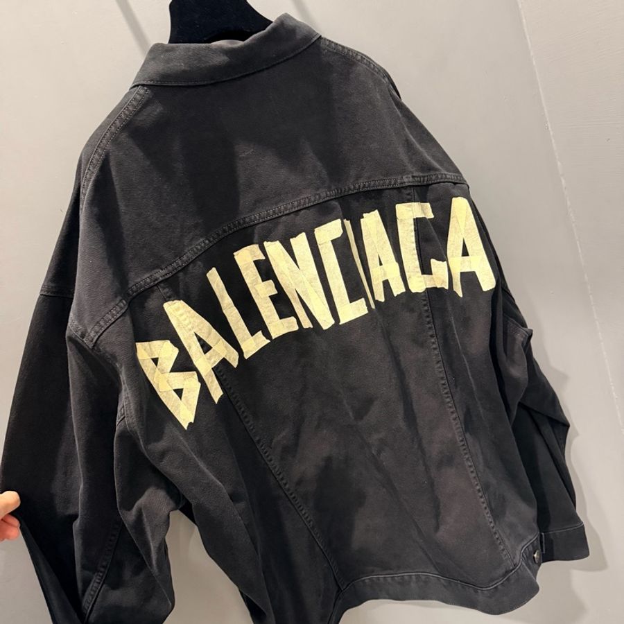 台灣專櫃 Balenciaga 巴黎世家 特殊款 膠帶 牛仔外套 L-0