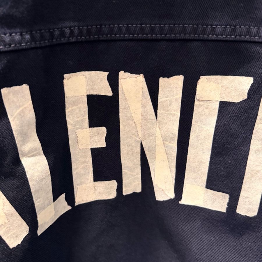 台灣專櫃 Balenciaga 巴黎世家 特殊款 膠帶 牛仔外套 L-11