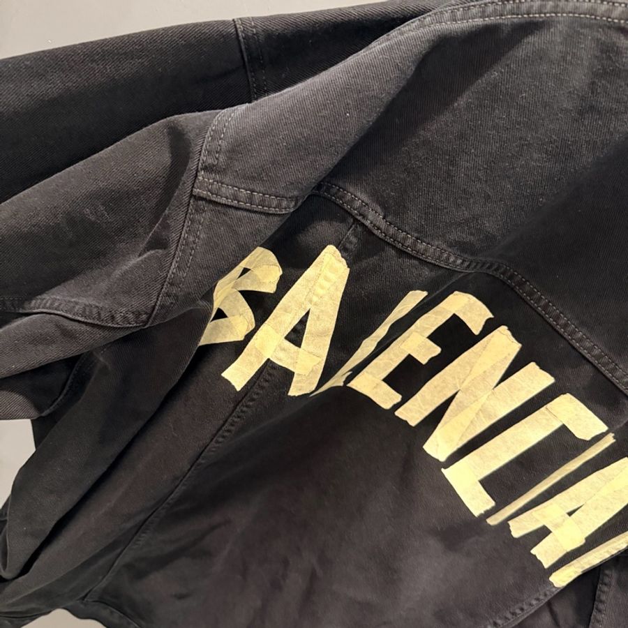 台灣專櫃 Balenciaga 巴黎世家 特殊款 膠帶 牛仔外套 L-13