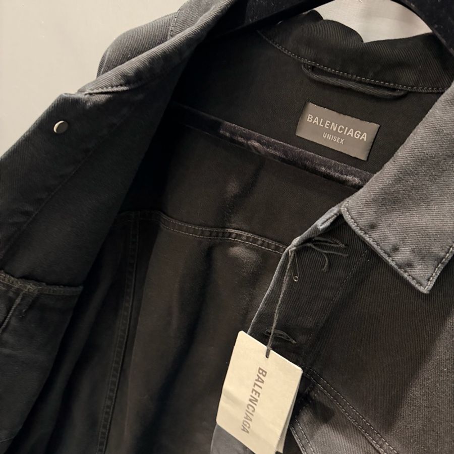 台灣專櫃 Balenciaga 巴黎世家 特殊款 膠帶 牛仔外套 L-18