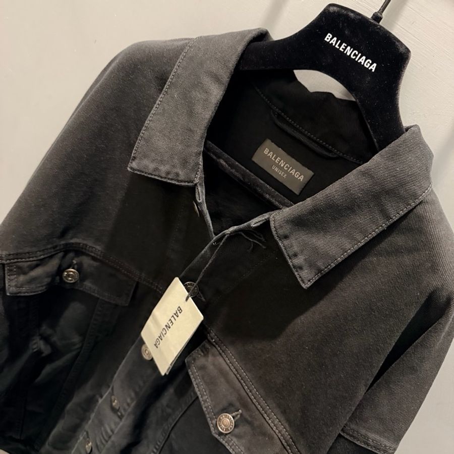 台灣專櫃 Balenciaga 巴黎世家 特殊款 膠帶 牛仔外套 L-9