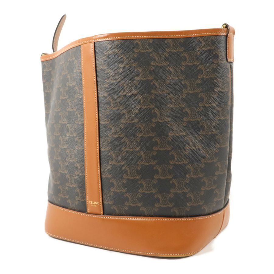 CELINE 塗層帆布Triomphe Bucket Medium肩背袋-2