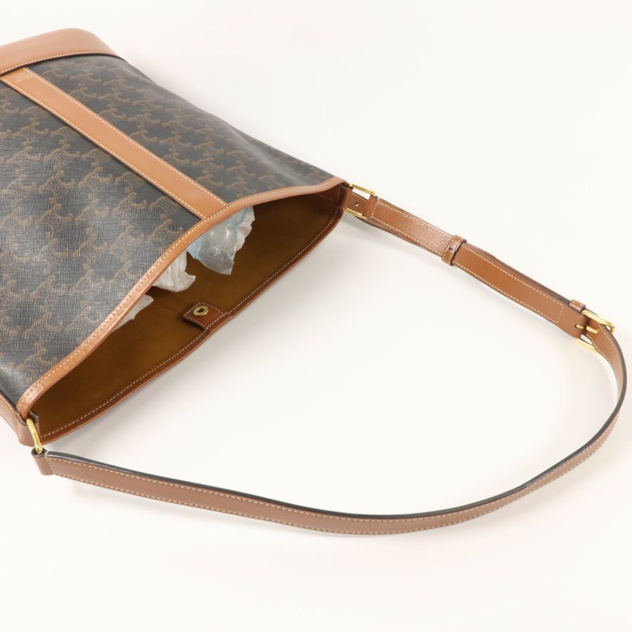 CELINE 塗層帆布Triomphe Bucket Medium肩背袋-8