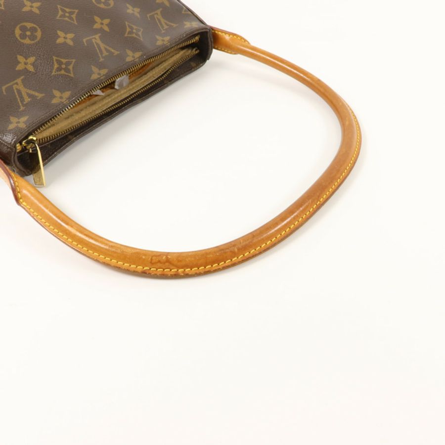 LOUIS VUITTON Monogram Looping MM金扣肩背袋棕色-7