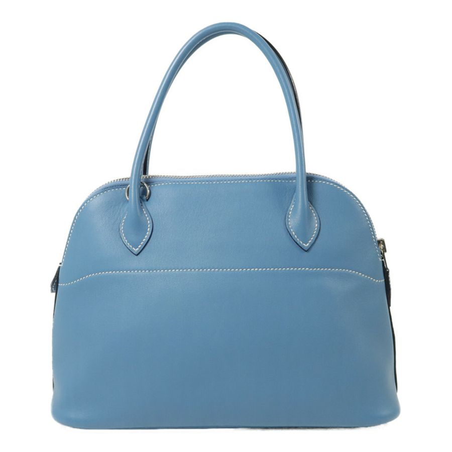 HERMES Swift皮革Bolide 27手挽肩背兩用袋Blue Jean-1