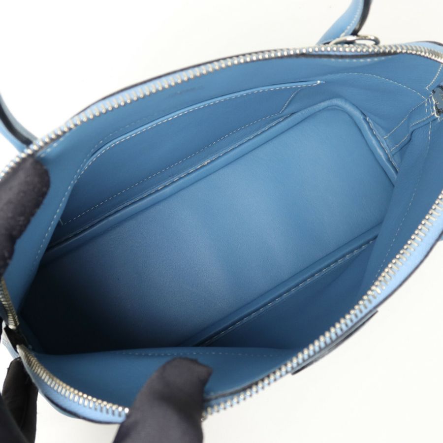 HERMES Swift皮革Bolide 27手挽肩背兩用袋Blue Jean-4
