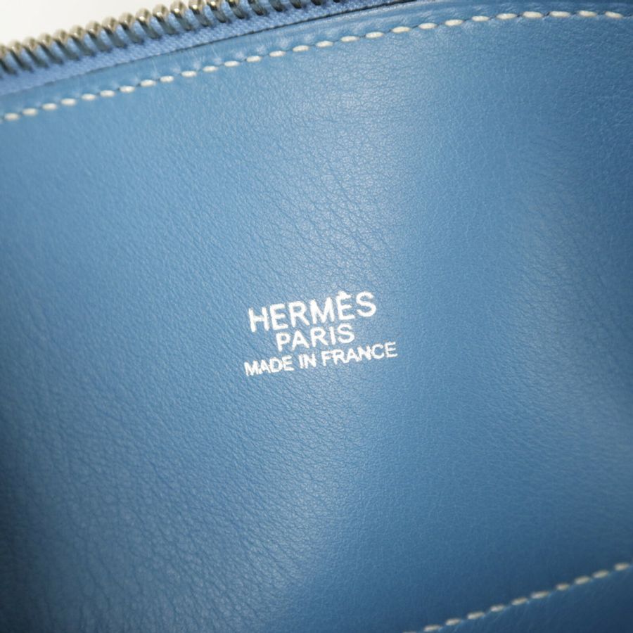 HERMES Swift皮革Bolide 27手挽肩背兩用袋Blue Jean-6