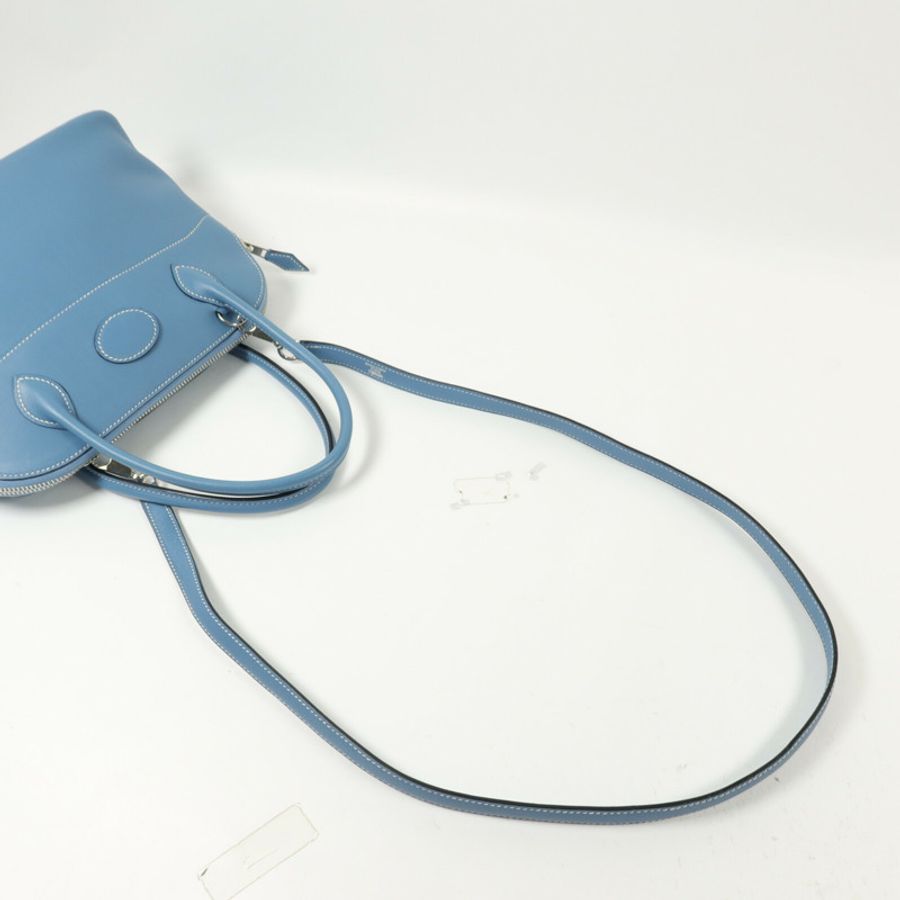 HERMES Swift皮革Bolide 27手挽肩背兩用袋Blue Jean-10