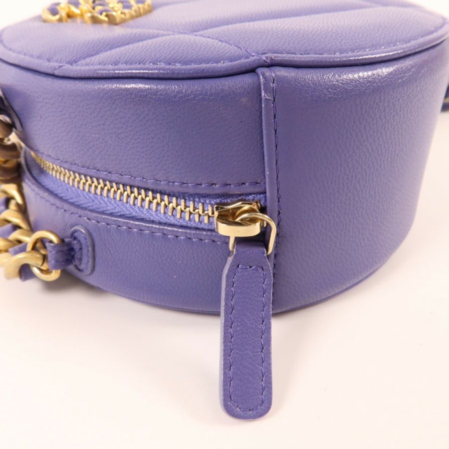 CHANEL 羊皮皮革Chanel 19 Round Clutch With Chain鏈帶肩背袋-11