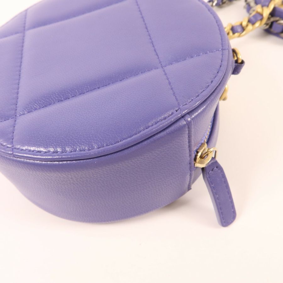 CHANEL 羊皮皮革Chanel 19 Round Clutch With Chain鏈帶肩背袋-14