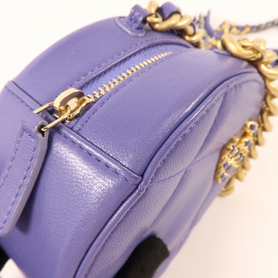 CHANEL 羊皮皮革Chanel 19 Round Clutch With Chain鏈帶肩背袋-17
