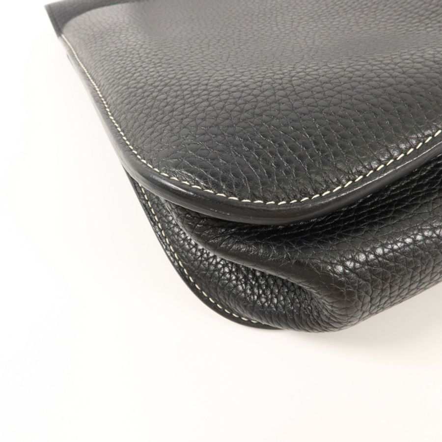 HERMES Clemence皮革Halzan 31手挽肩背兩用袋Noir-13