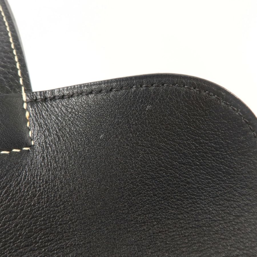 HERMES Clemence皮革Halzan 31手挽肩背兩用袋Noir-16