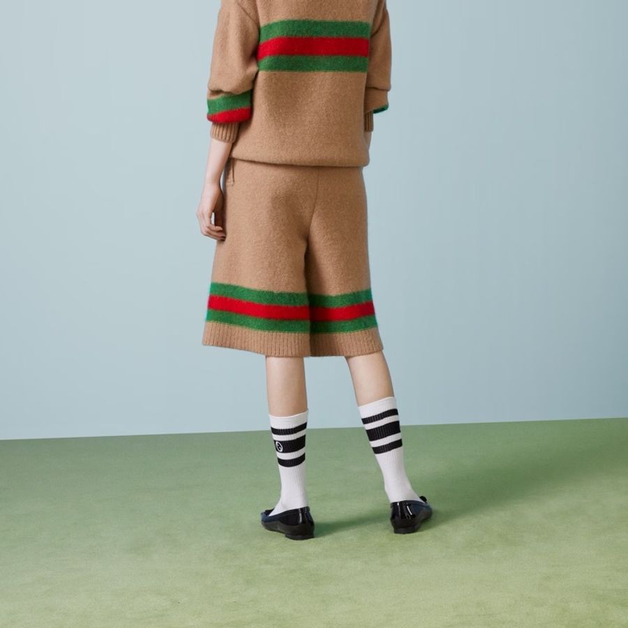 Gucci 女士 互扣式 G 圖案羊毛短褲XS S M碼-1