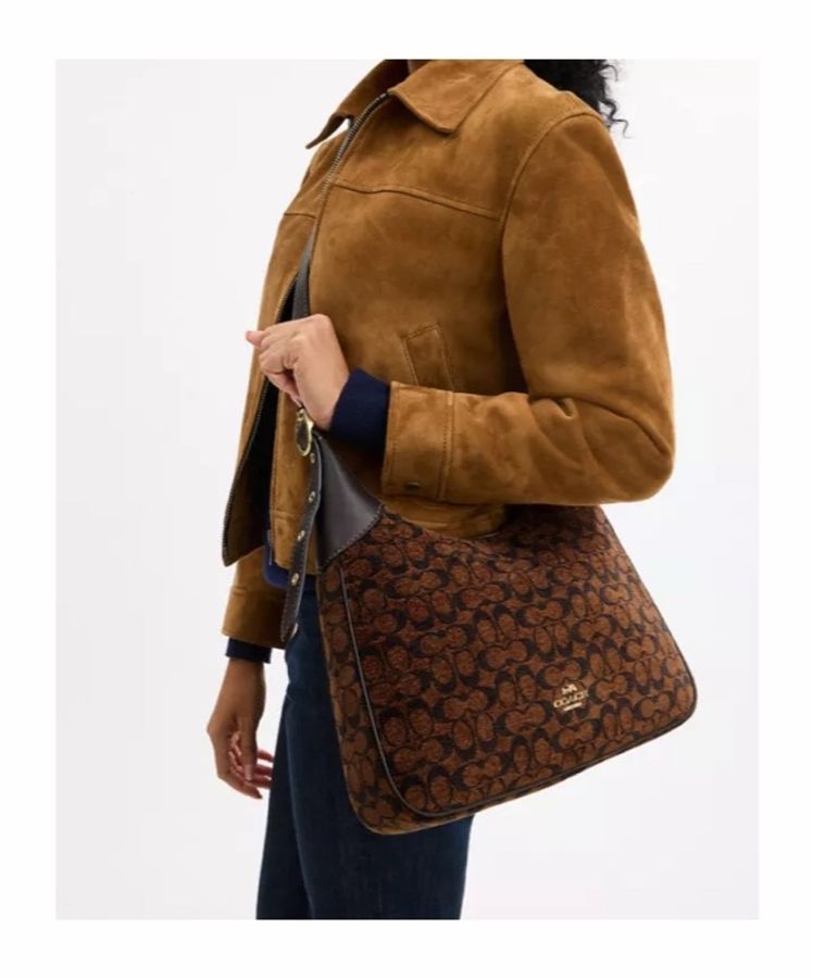 Coach 女士 Ella 標誌性雪尼爾單肩包均碼碼35.5cm*6.3cm*32.4cm-7