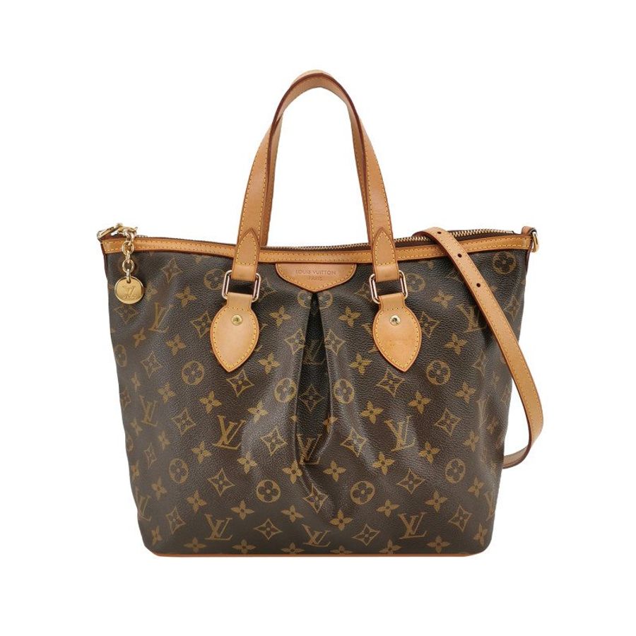 Louis Vuitton (LV) Palermo派拉蒙小號植鞣革Monogram印花褶襉單肩包-0