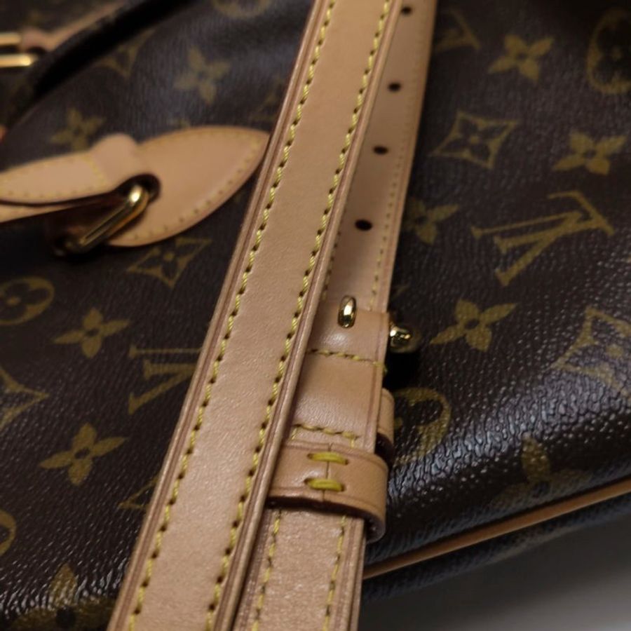 Louis Vuitton (LV) Palermo派拉蒙小號植鞣革Monogram印花褶襉單肩包-20