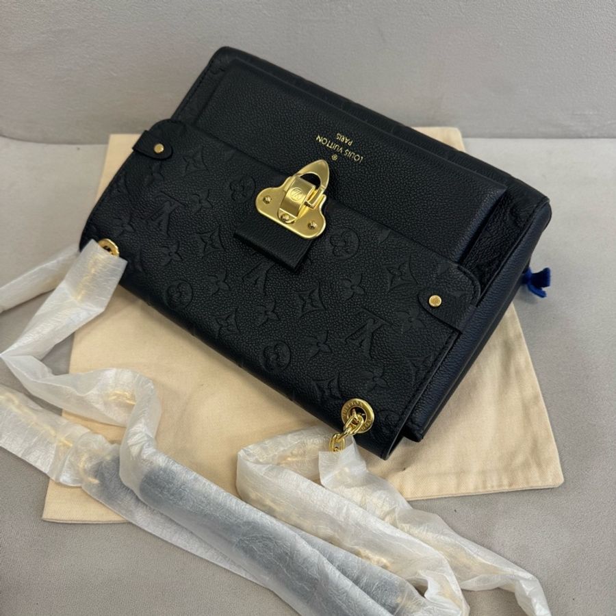 99新Lv黑色全皮Vavin单肩斜挎包 芯片款-2