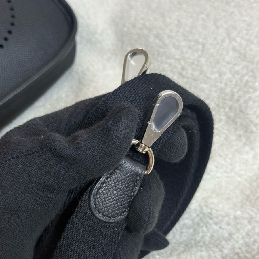 全新Hermes mini evelyne 黑銀-2