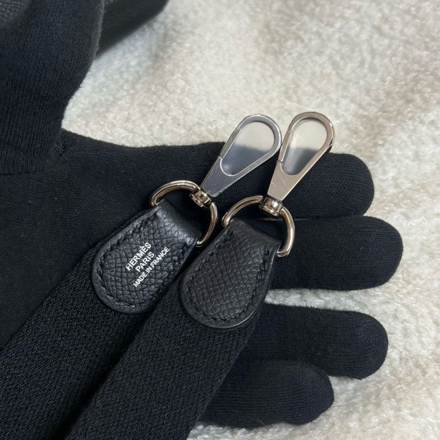 全新Hermes mini evelyne 黑銀-3
