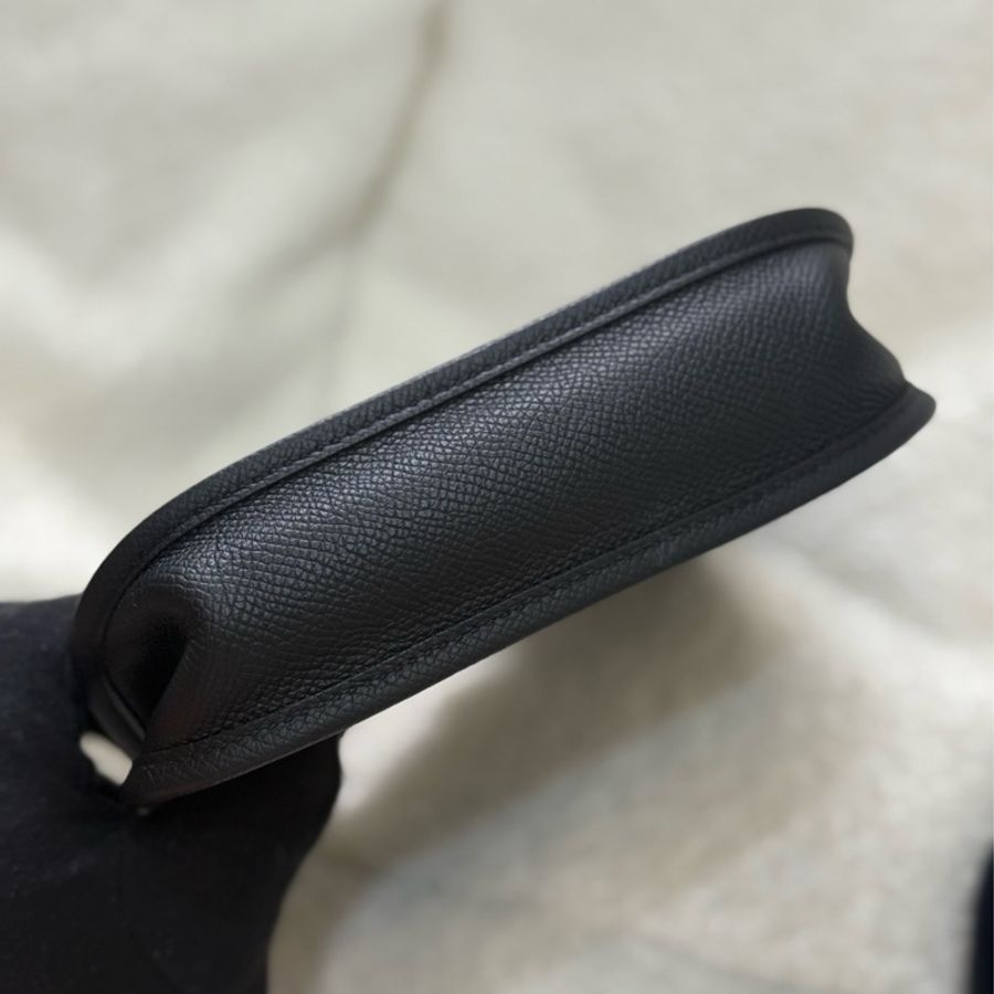 全新Hermes mini evelyne 黑銀-6