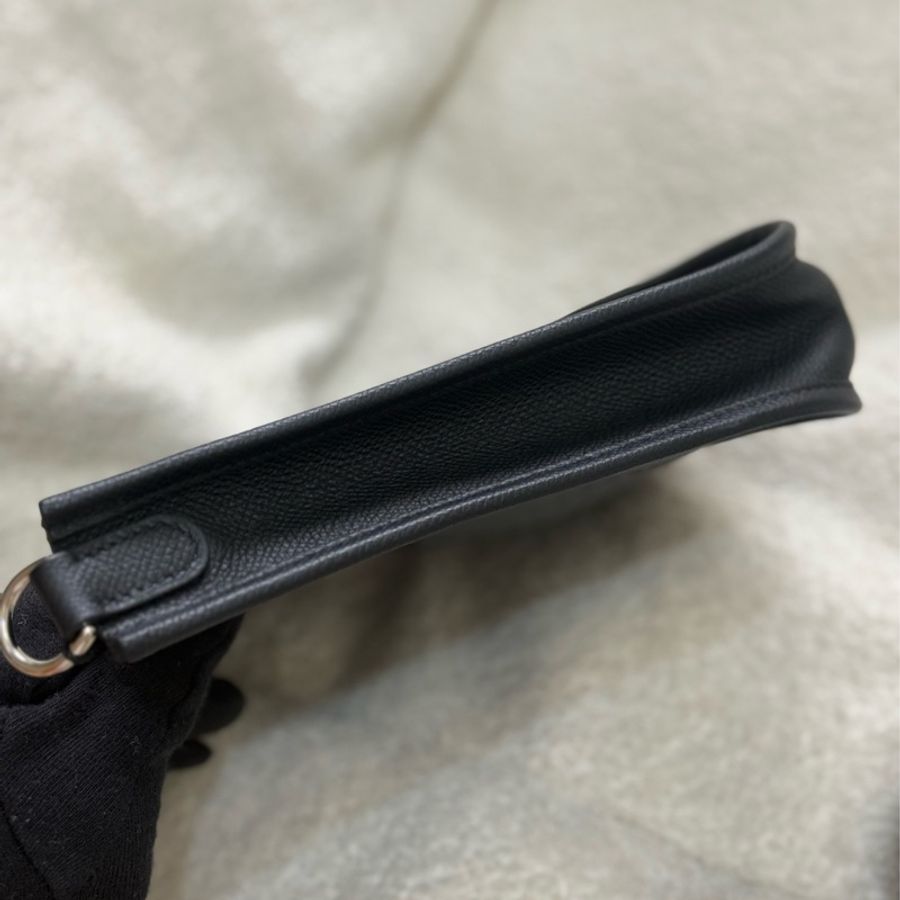 全新Hermes mini evelyne 黑銀-7