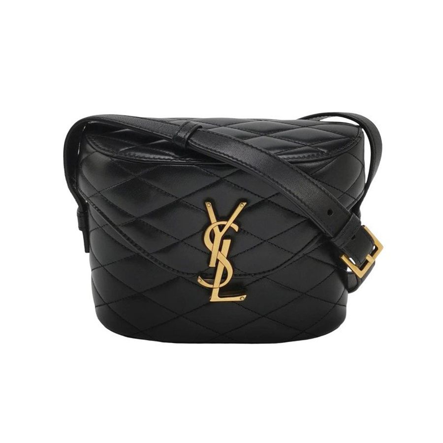 Saint Laurent June羊皮純色菱格絎縫YSL標誌斜背包-0