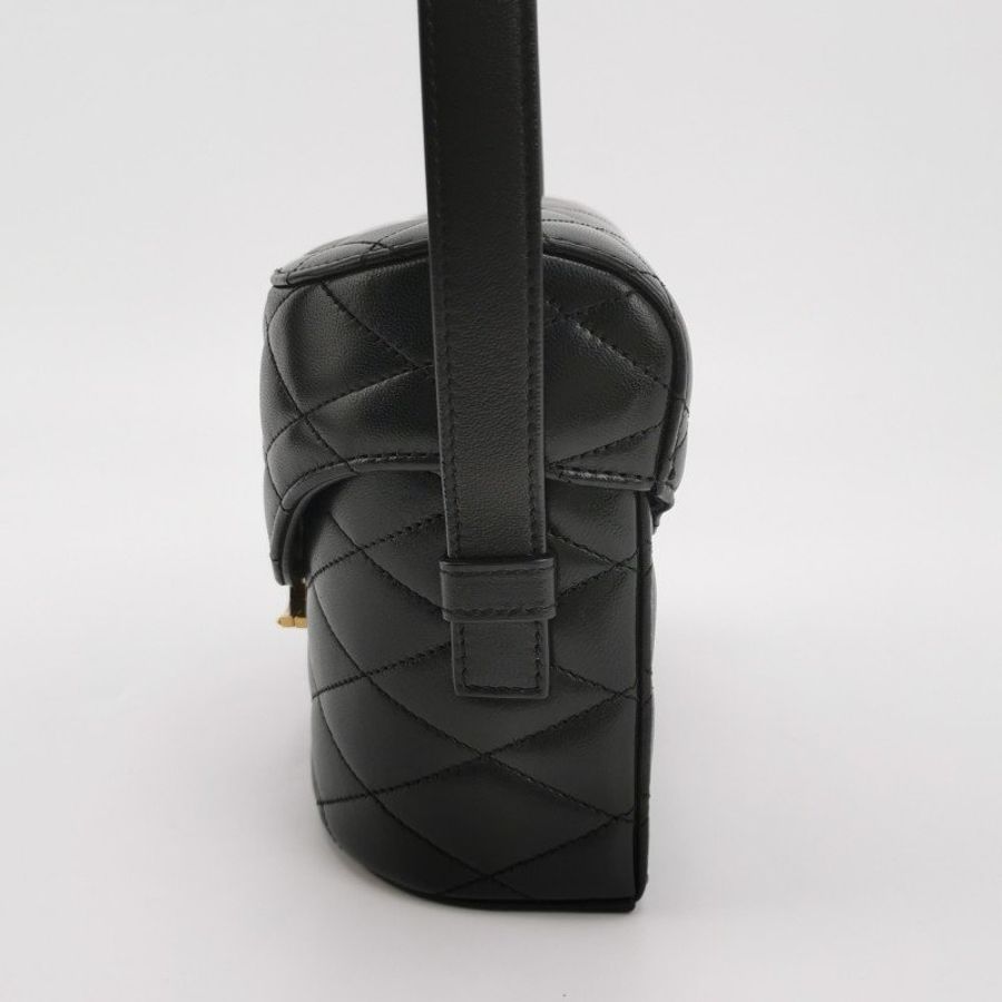 Saint Laurent June羊皮純色菱格絎縫YSL標誌斜背包-2