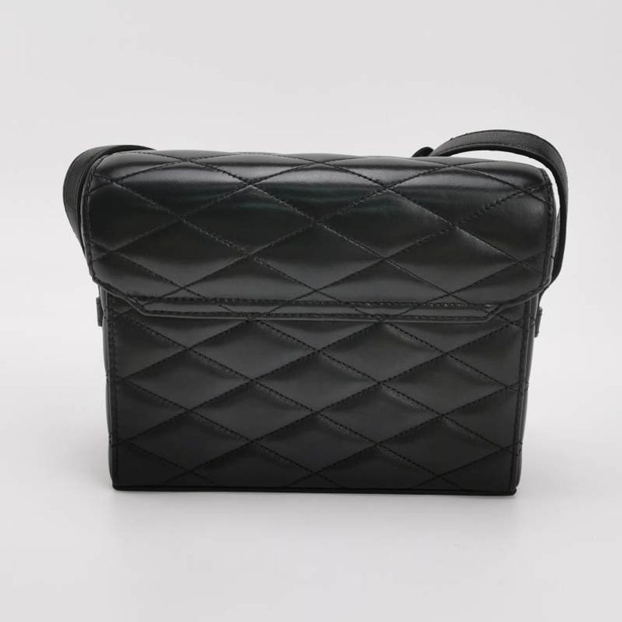 Saint Laurent June羊皮純色菱格絎縫YSL標誌斜背包-4